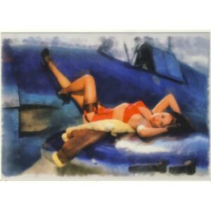 PIN UP GIRL KOBIETA I SAMOLOT V14007 - pakiet 10 szt