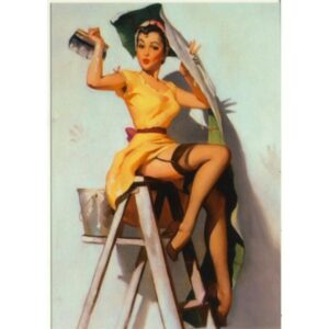 PIN UP GIRL KOBIETA NA DRABINIE V14009 - pakiet 10 szt