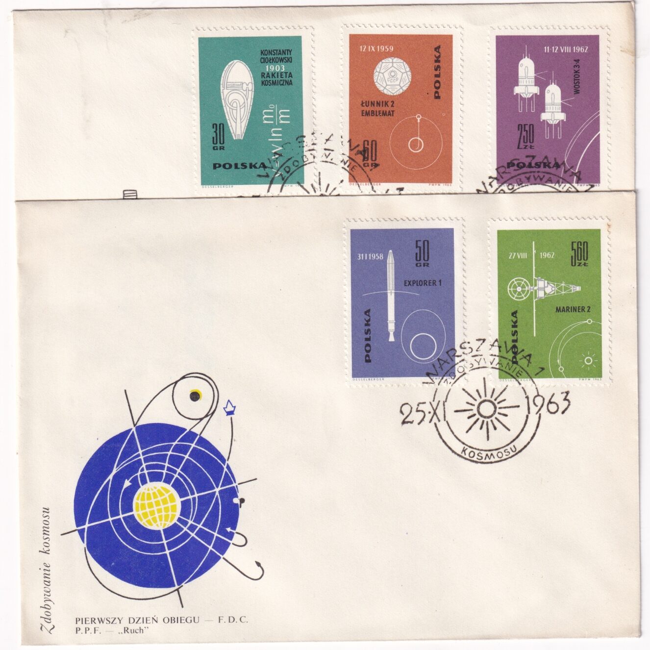 Fi 1289-1298 FDC Zdobywanie kosmosu - obrazek 2