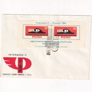 Fi 1109 blok 29 koperta czerwona FDC Międzynarodowa Wystawa Filatelistyczna Miast Targowych "Intermess II"