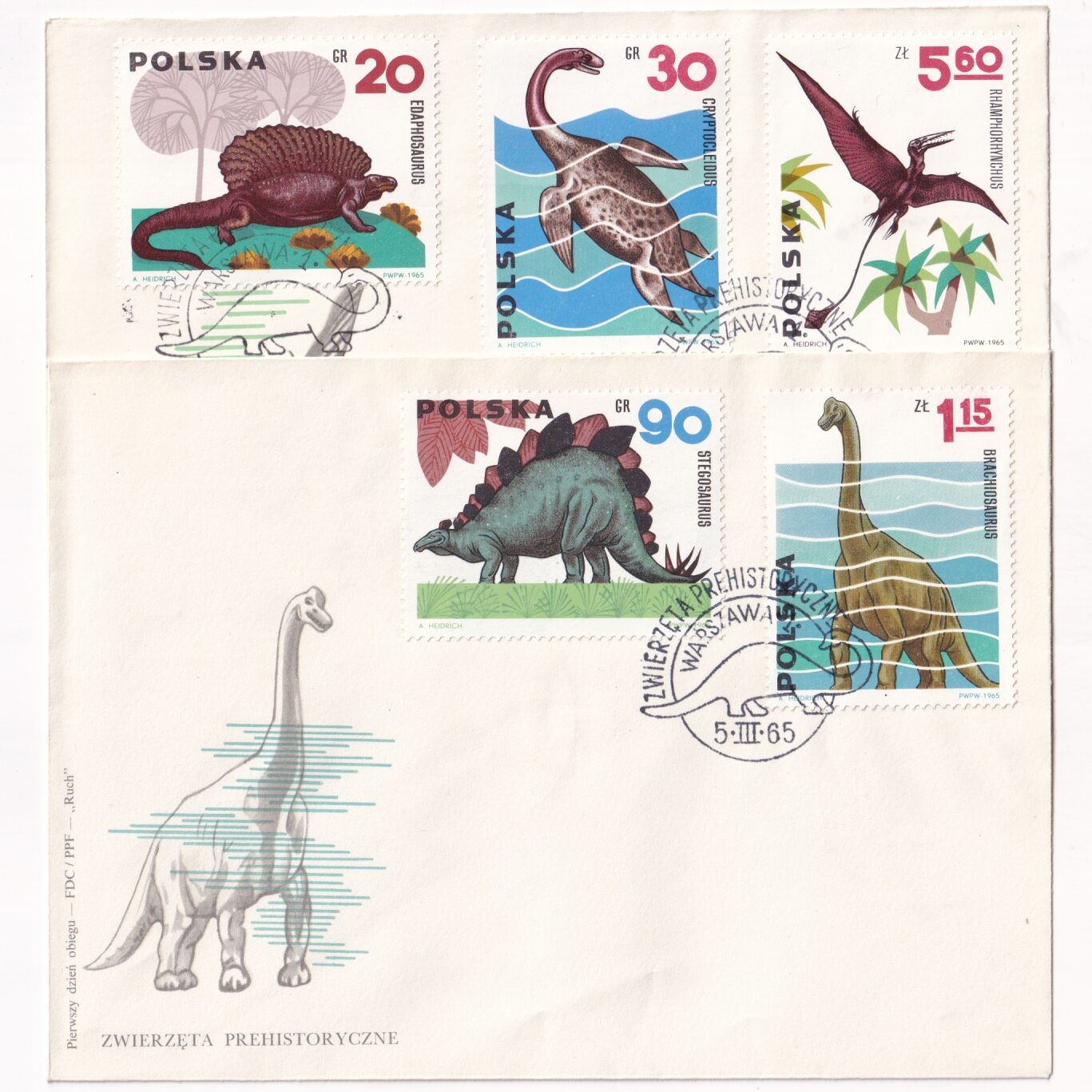 Fi 1421-1430 FDC Zwierzęta prehistoryczne - obrazek 2