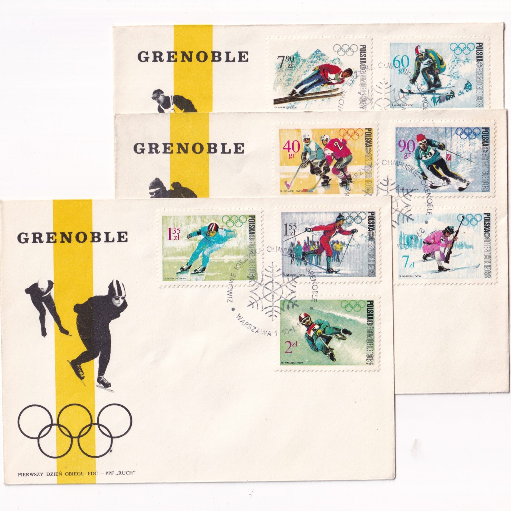 Fi 1673-1680 FDC X Zimowe Igrzyska Olimpijskie w Grenoble