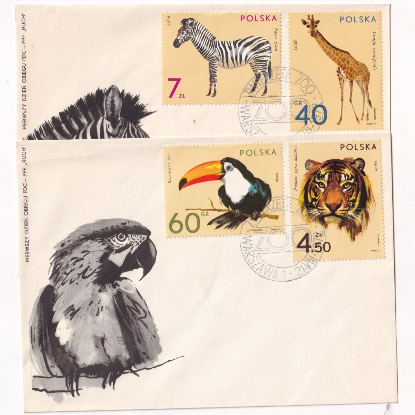 Fi 2015-2023 FDC Zwierzęta z ogrodów zoologicznych