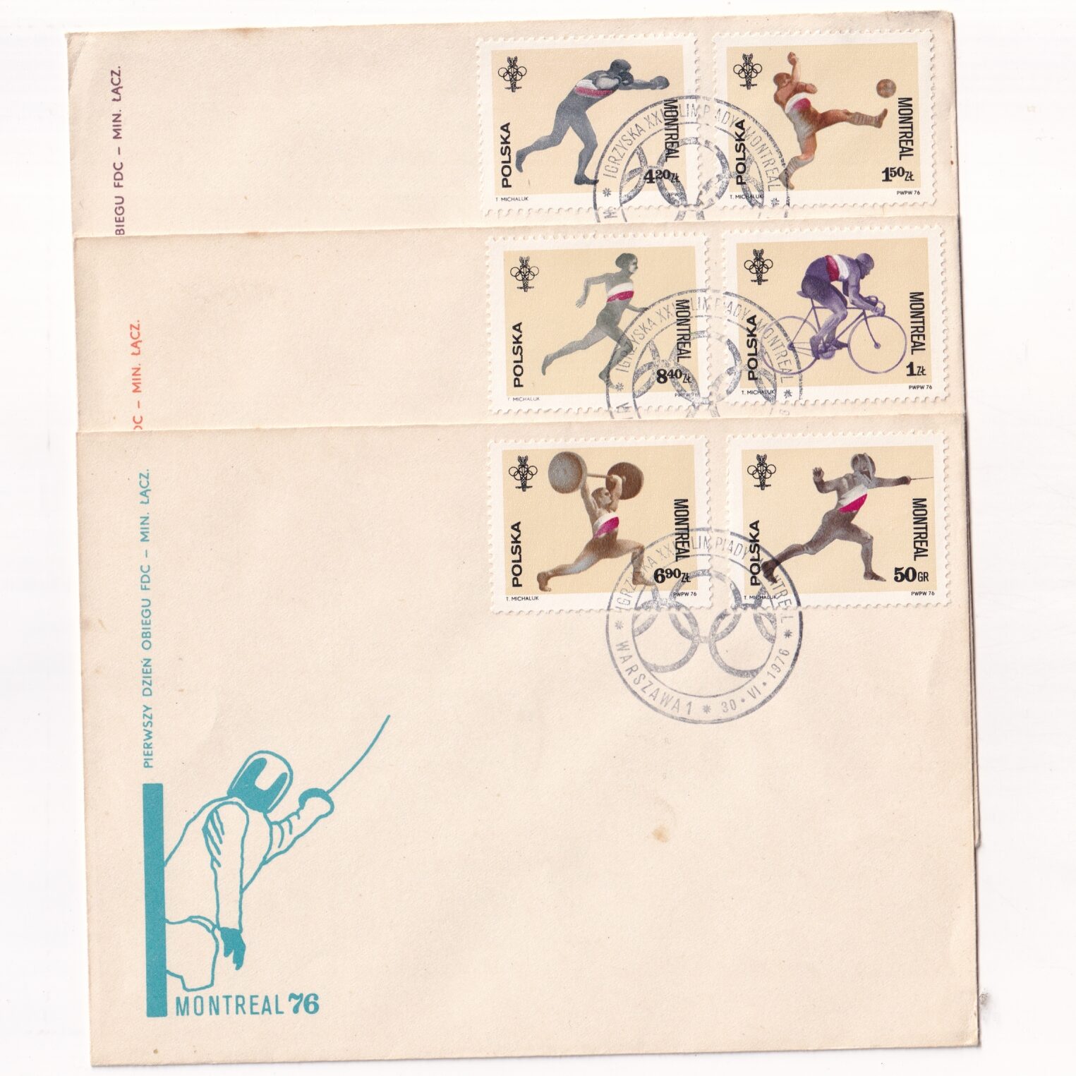 Fi 2305-2311 FDC XXI Igrzyska Olimpijskie w Montrealu