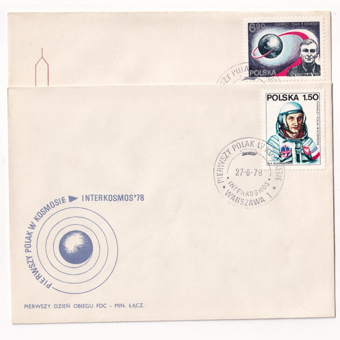 Fi 2416a-2417a FDC Pierwszy Polak w kosmosie - Interkosmos