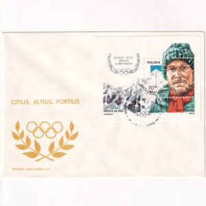 Fi 3007 FDC Srebrny medal Orderu Olimpijskiego dla Jerzego Kukuczki