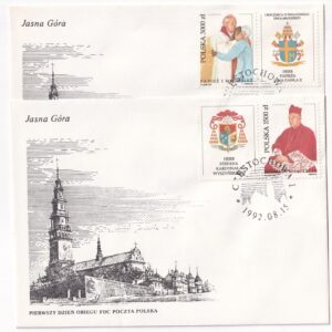 Fi 3247-3248 FDC Prymas Tysiąclecia ks. kardynał Stefan Wyszyński, I rocznica Światowego Dnia Młodzieży w Częstochowie