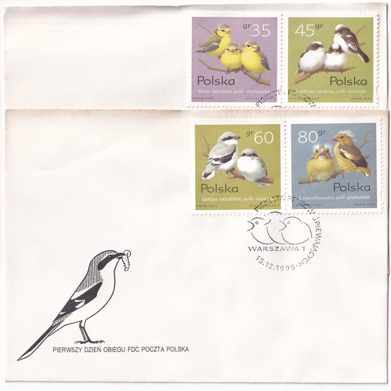 Fi 3419-3422 FDC Pisklęta ptaków śpiewających