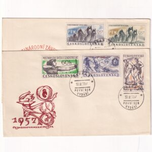 Czechosłowacja SW 1010-1014 FDC Sport w 1957