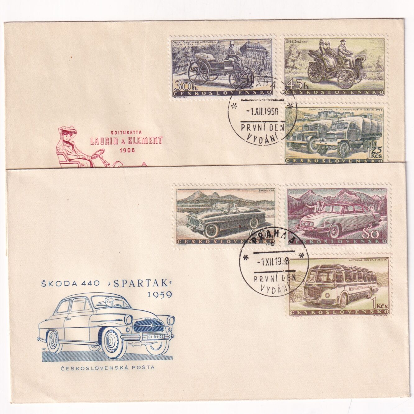 Czechosłowacja SW 1106-1111 FDC czeska motoryzacja