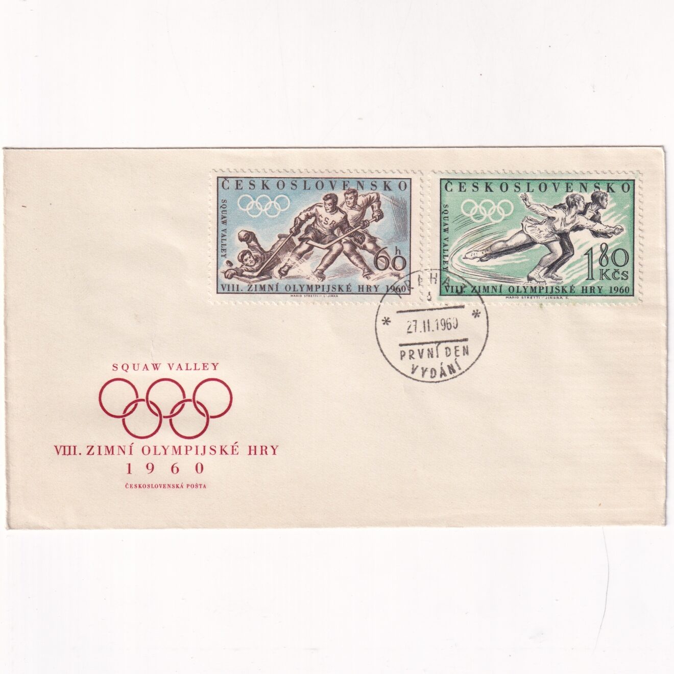 Czechosłowacja SW 1180-1181 FDC Zimowe Igrzyska Olimpijskie