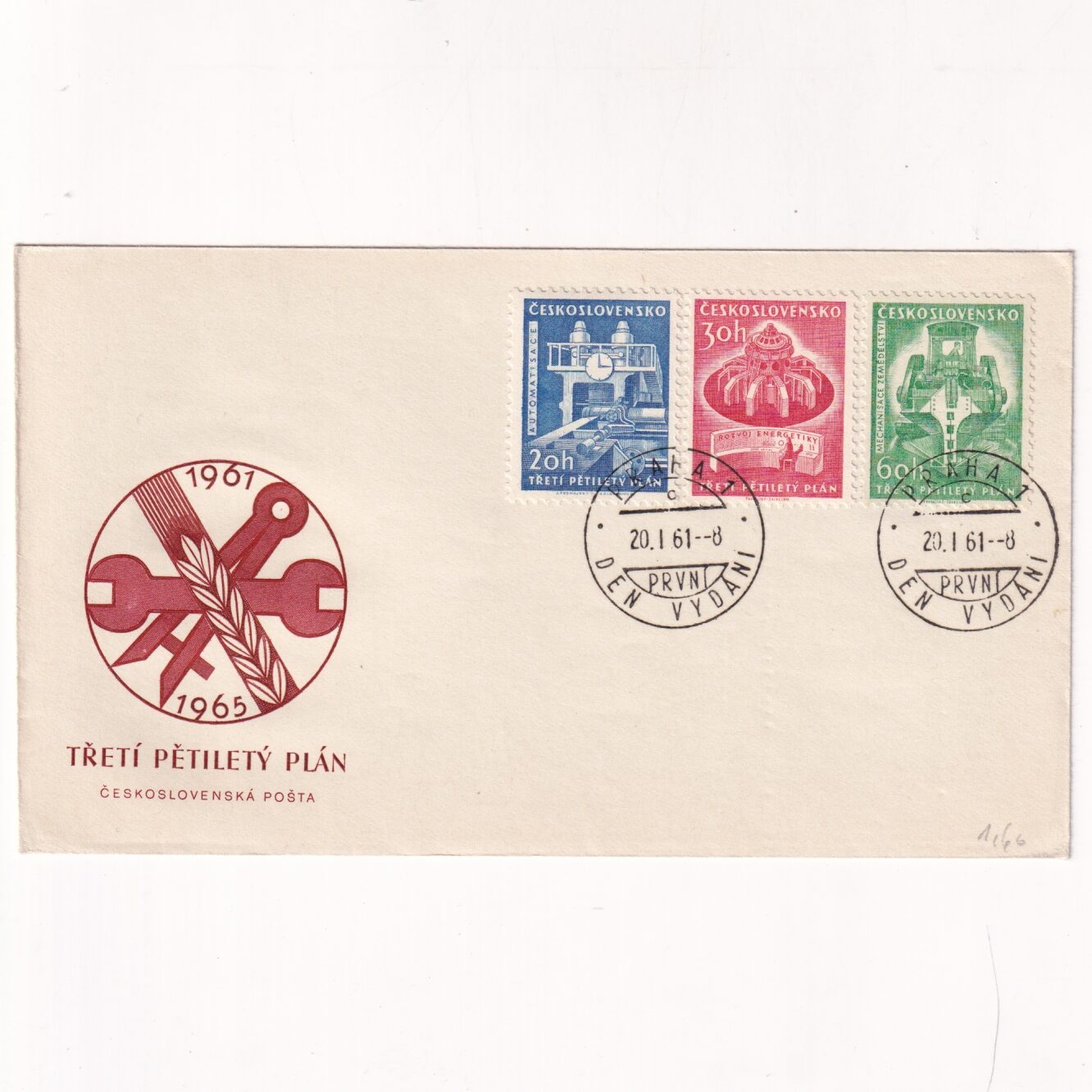 Czechosłowacja SW 1238-1240 FDC Plan Pięcioletni