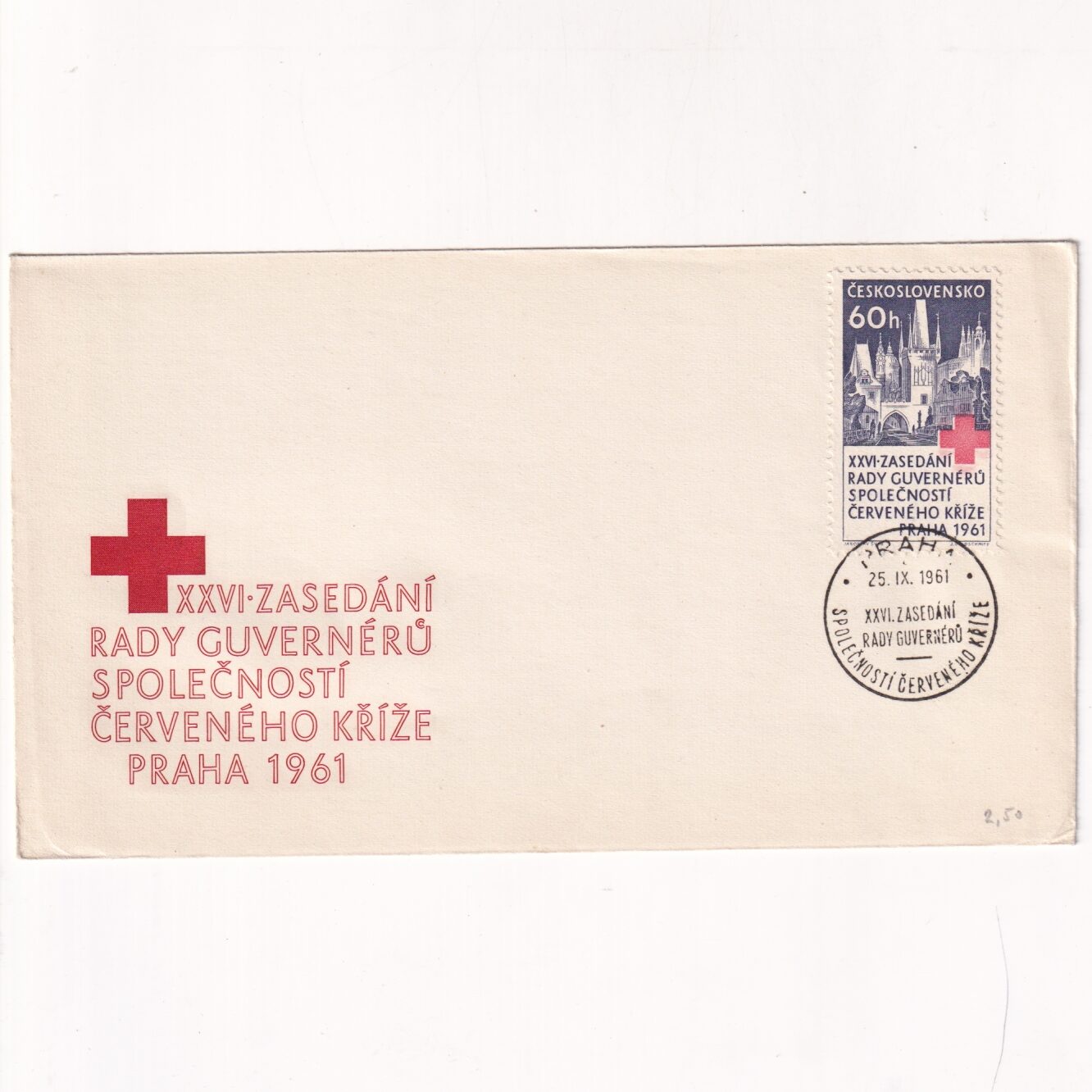 Czechosłowacja SW 1289 FDC Czerwony Krzyż