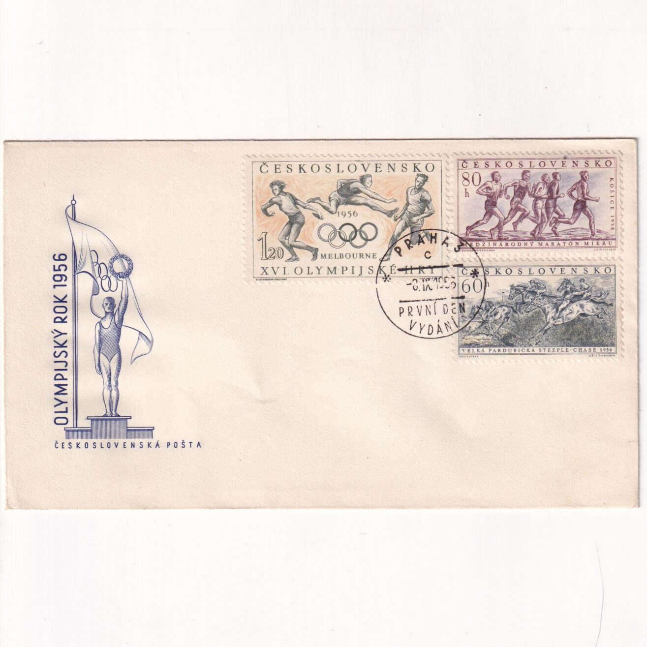 Czechosłowacja SW 978-980 FDC Sport w 1956