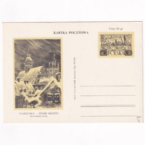 Fi 210a VIII całostka pocztowa Cp Warszawa - Stare Miasto - Staromiejskie dachy