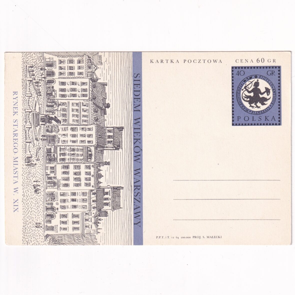 Fi 265 całostka pocztowa Cp 700-lecie Warszawy