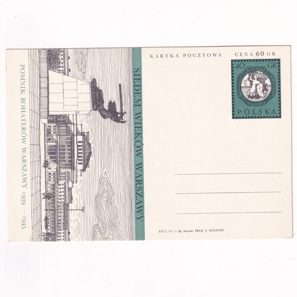 Fi 269 całostka pocztowa Cp 700-lecie Warszawy