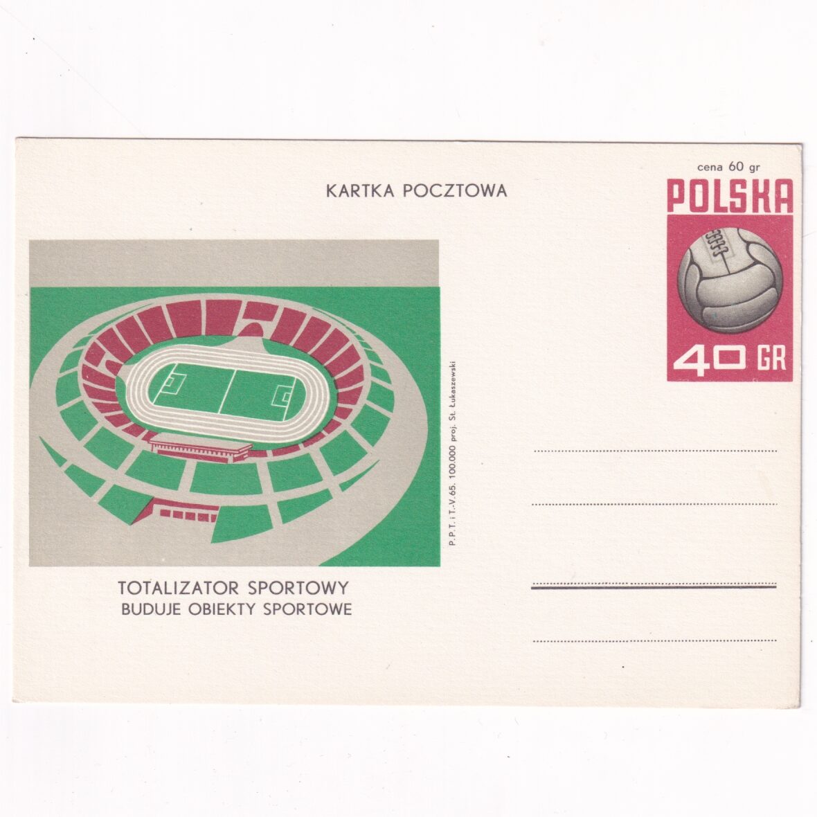 Fi 277 całostka pocztowa Cp PP Totalizator Sportowy