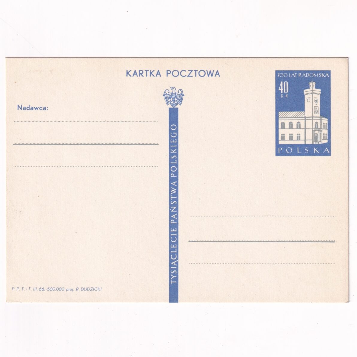 Fi 300 całostka pocztowa Cp 700 lat Radomska