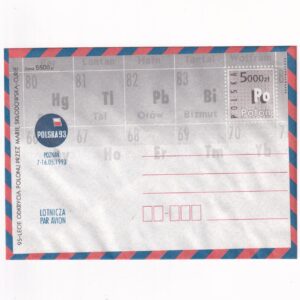 Fi 91 a koperta Ck 95-lecie odkrycia polonu przez Marię Skłodowską-Curie