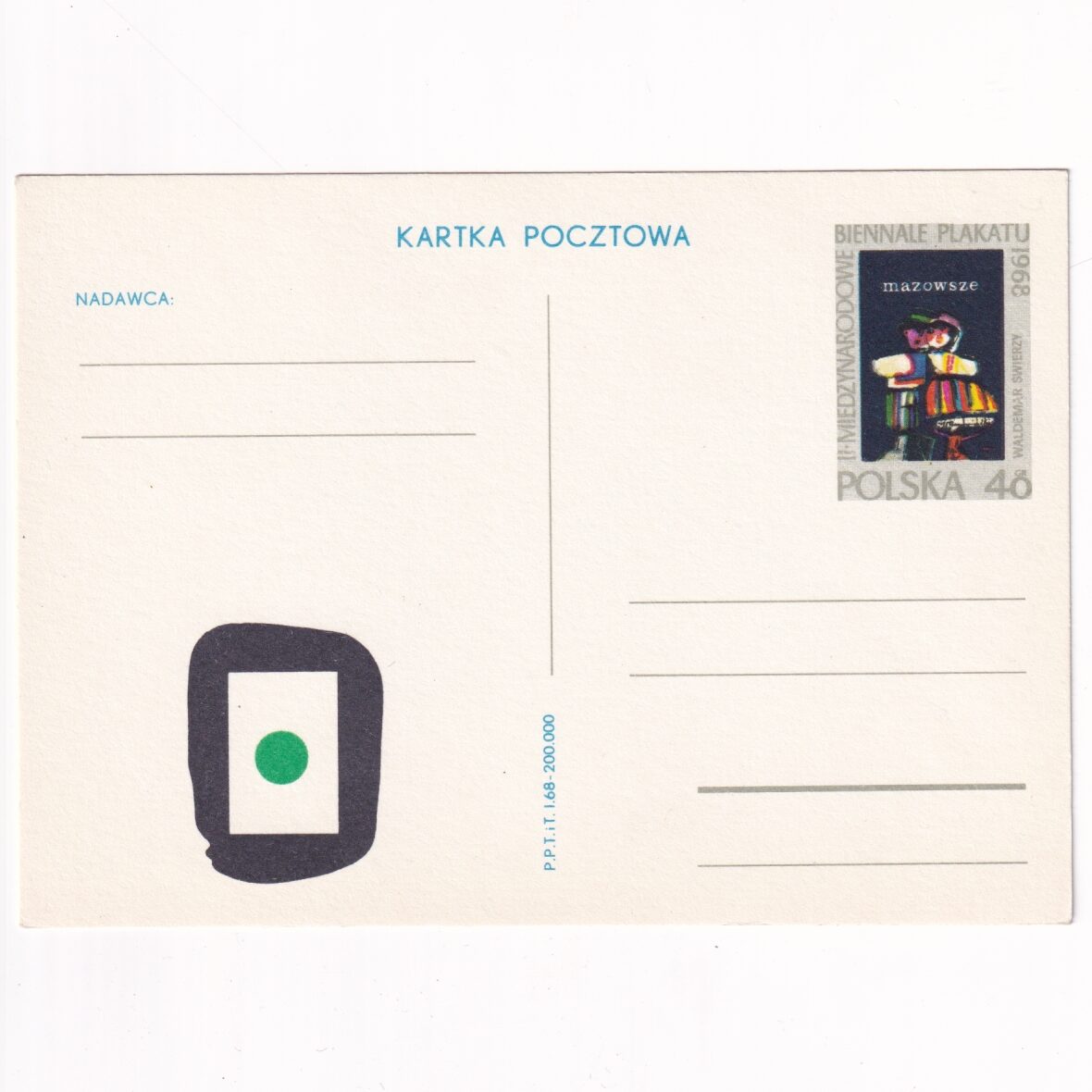 Fi 376 całostka pocztowa Cp II Międzynarodowe Biennale Plakatu