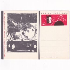 Fi 378c całostka pocztowa Cp II Międzynarodowe Biennale Grafiki w Krakowie