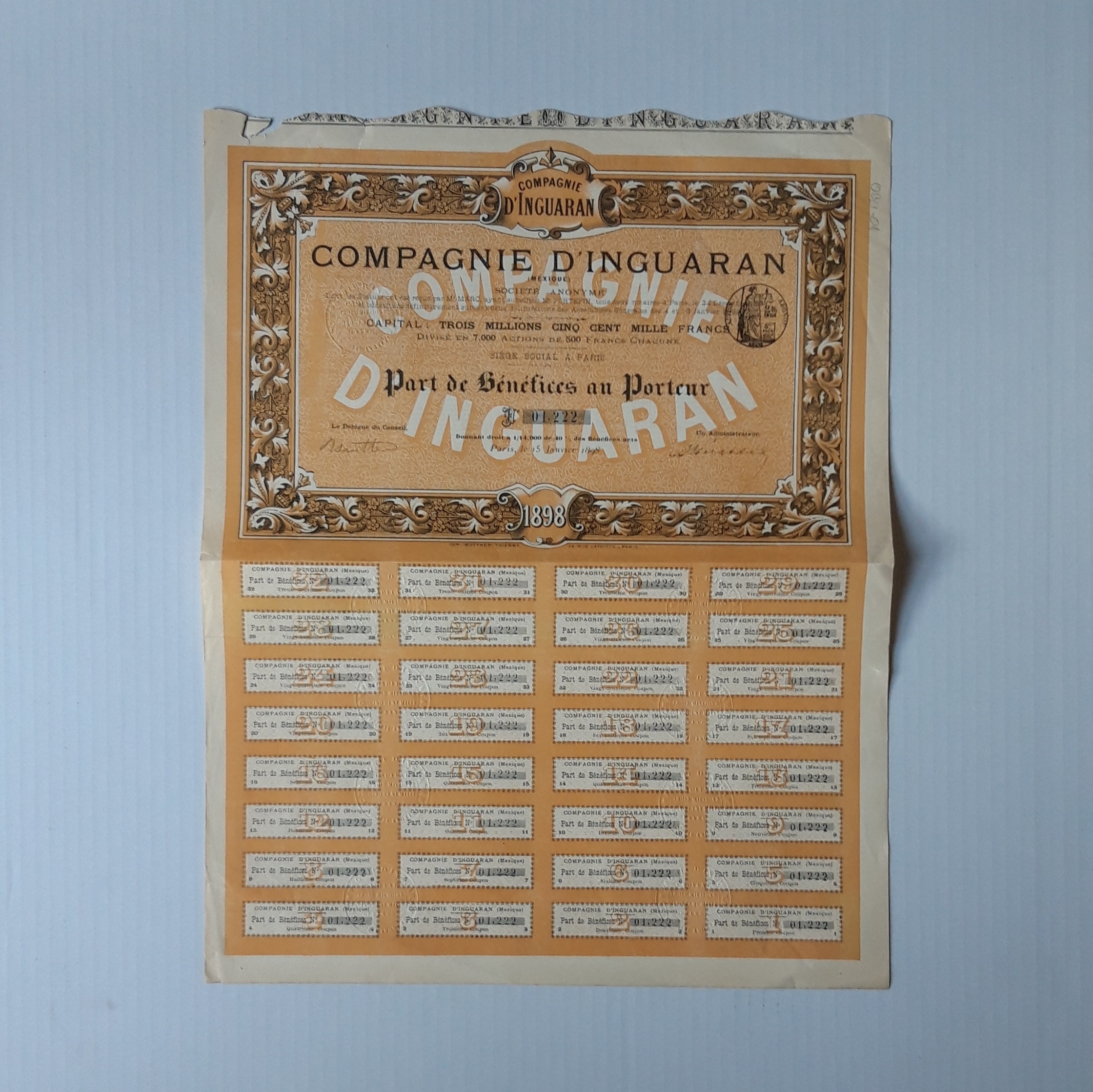 AKCJA COMPAGNIE D'INGUARAN (MEXIQUE) OBLI-01