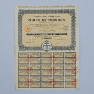 AKCJA COMPAGNIE GENERALE DES MINES DE THAKHEK (LAOS-INDOCHINE) OBLI-10