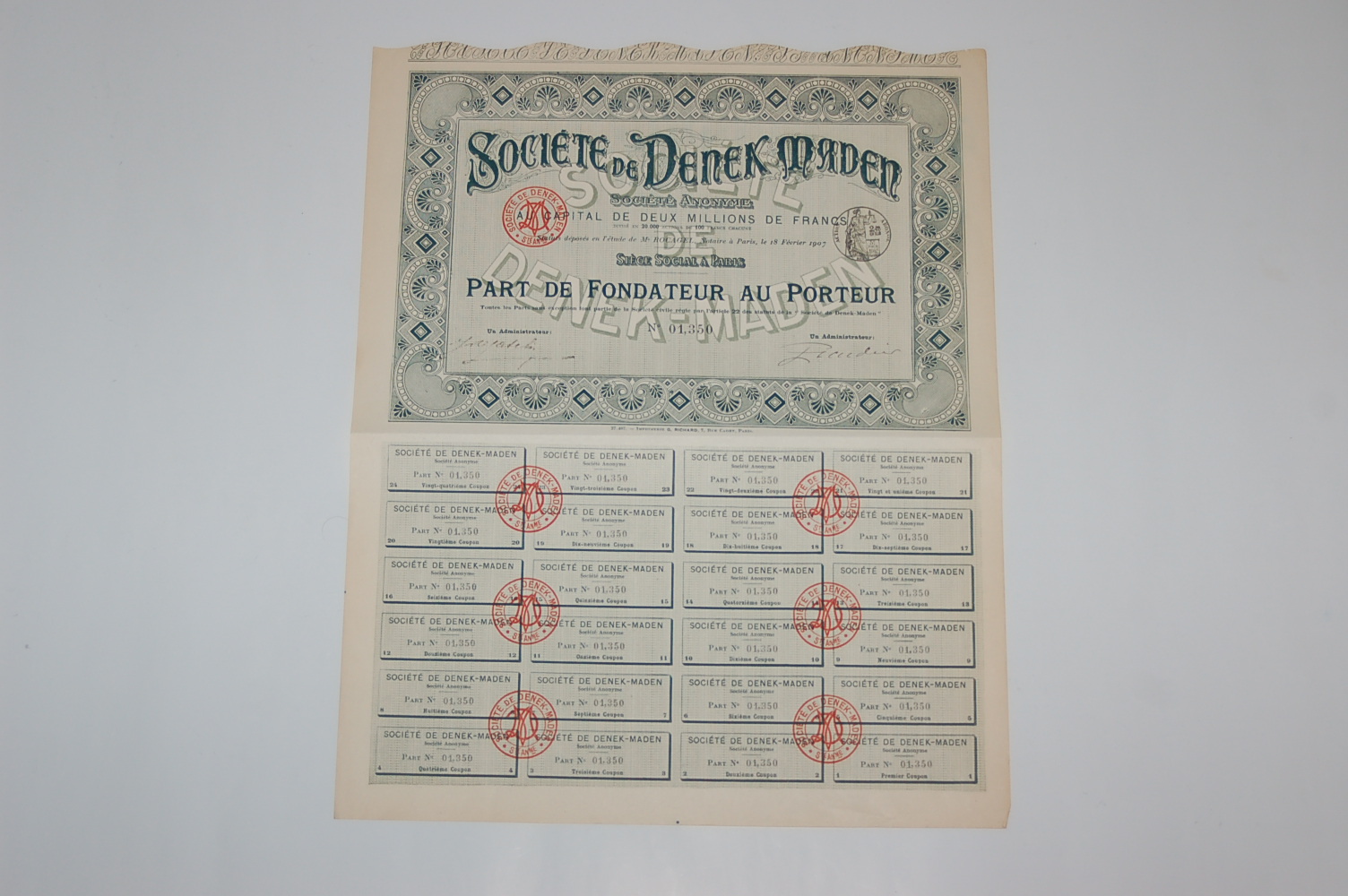 AKCJA SOCIETE DE DENEK MADEN OBLI-23