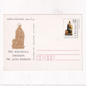 Fi 1088 całostka pocztowa Cp 500 rocznica urodzin ŚW.JANA BOŻEGO