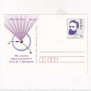 Fi 1104 całostka pocztowa Cp 100 rocznica odkrycia promieniotwórczości przez W.C.Roentgena