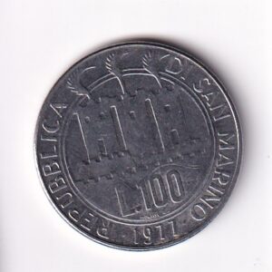SAN MARINO. 100 LIRÓW ROK 1977