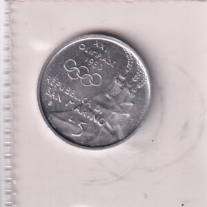 SAN MARINO UNC 5 LIRÓW ROK 1980