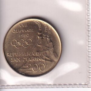 SAN MARINO UNC 200 LIRÓW ROK 1980