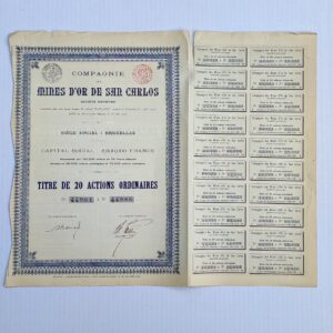 AKCJA SOCIETE ANONYME MINES D'OR DE SAN CARLOS OBLI-14