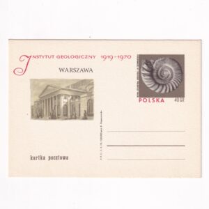 Fi 444 całostka pocztowa Cp 50-lecie Instytutu Geologicznego w Warszawie