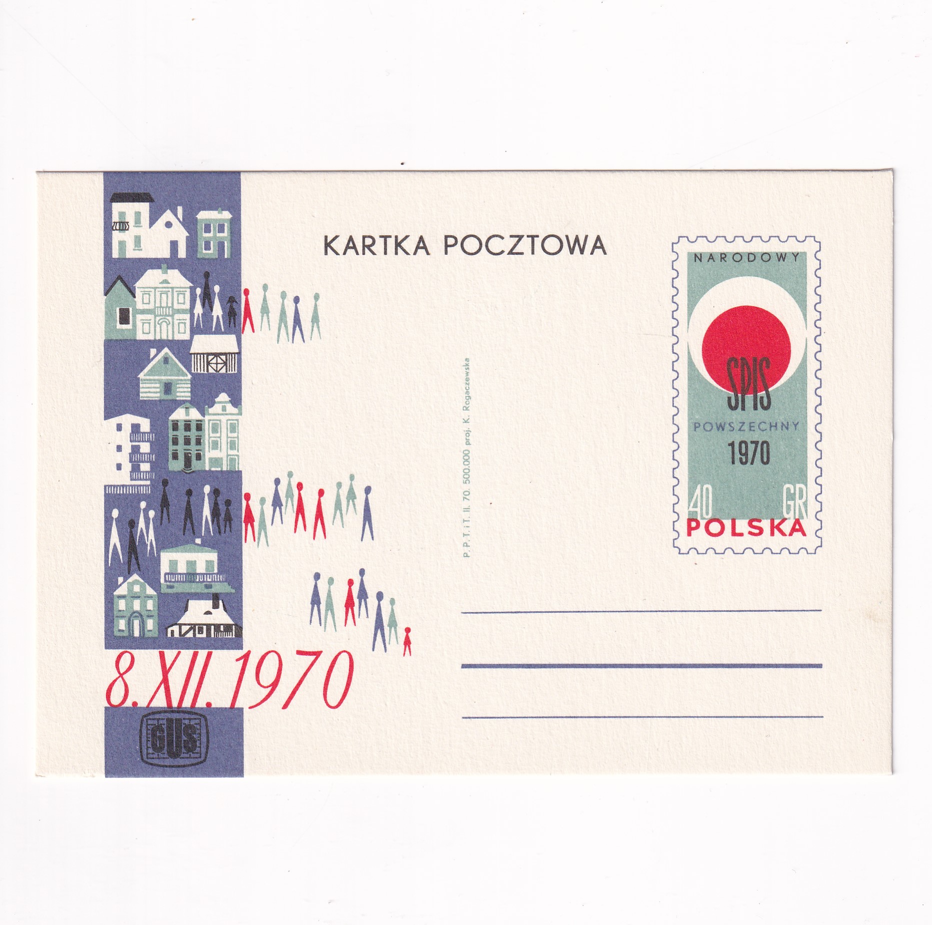Fi 447 całostka pocztowa Cp Spis powszechny 1970
