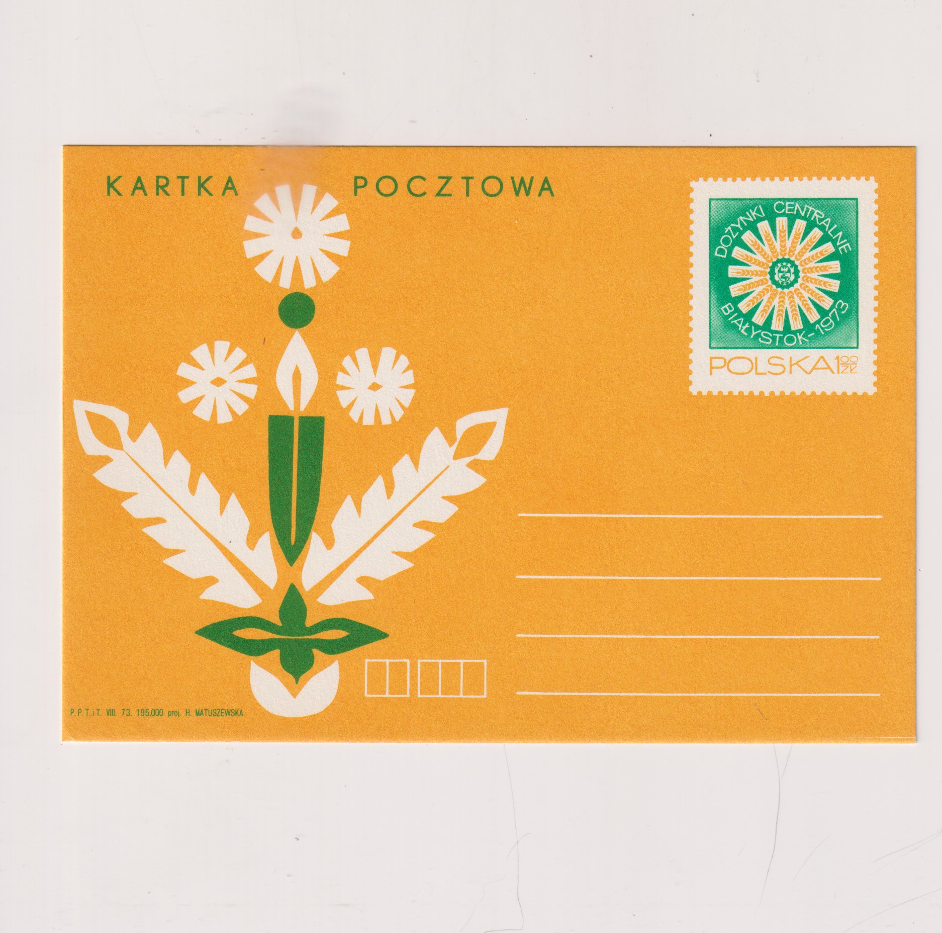 Fi 581 całostka pocztowa Cp Centralne Dożynki w Białymstoku