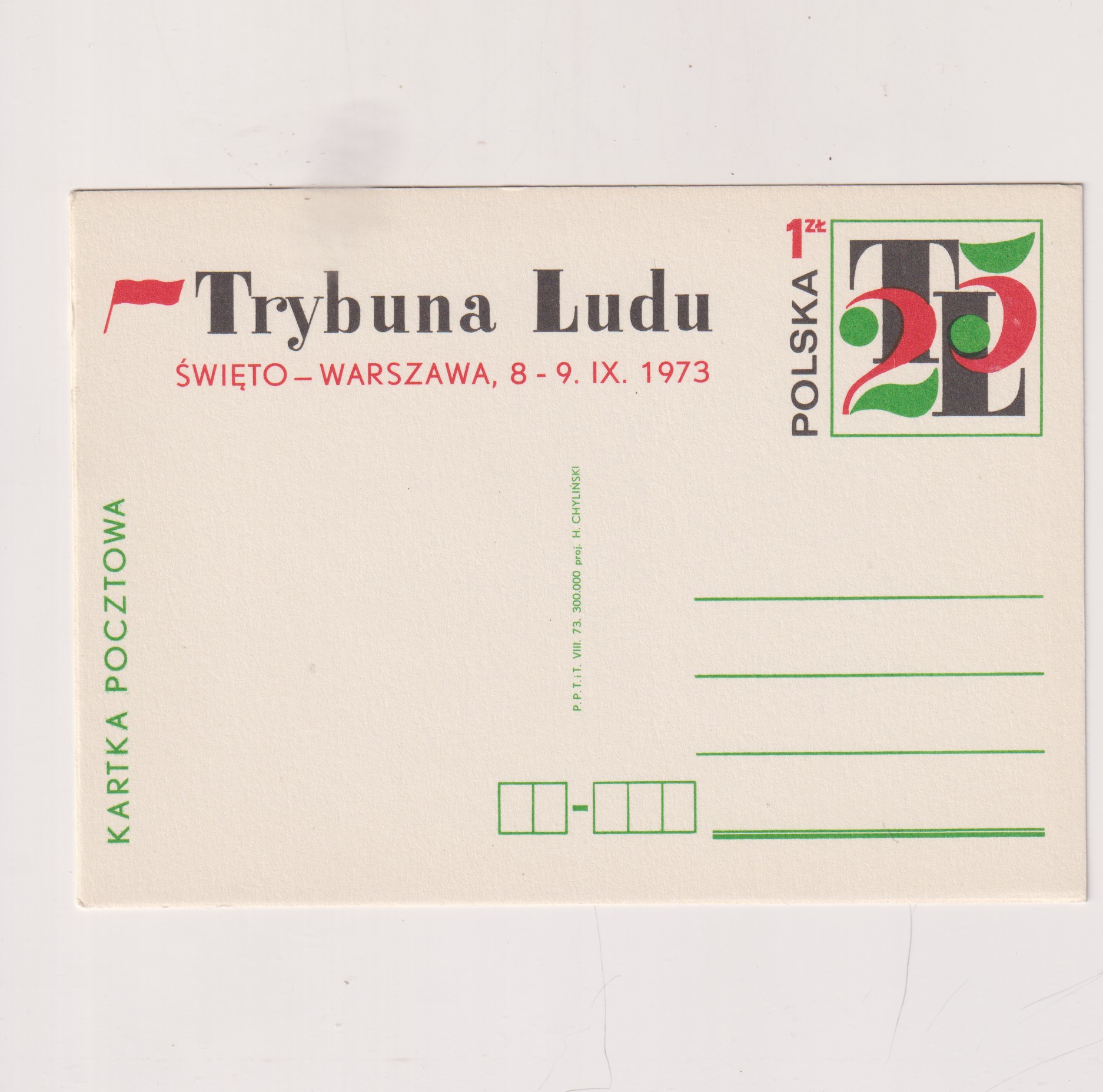 Fi 578 całostka pocztowa Cp 25-lecie Trybuny Ludu