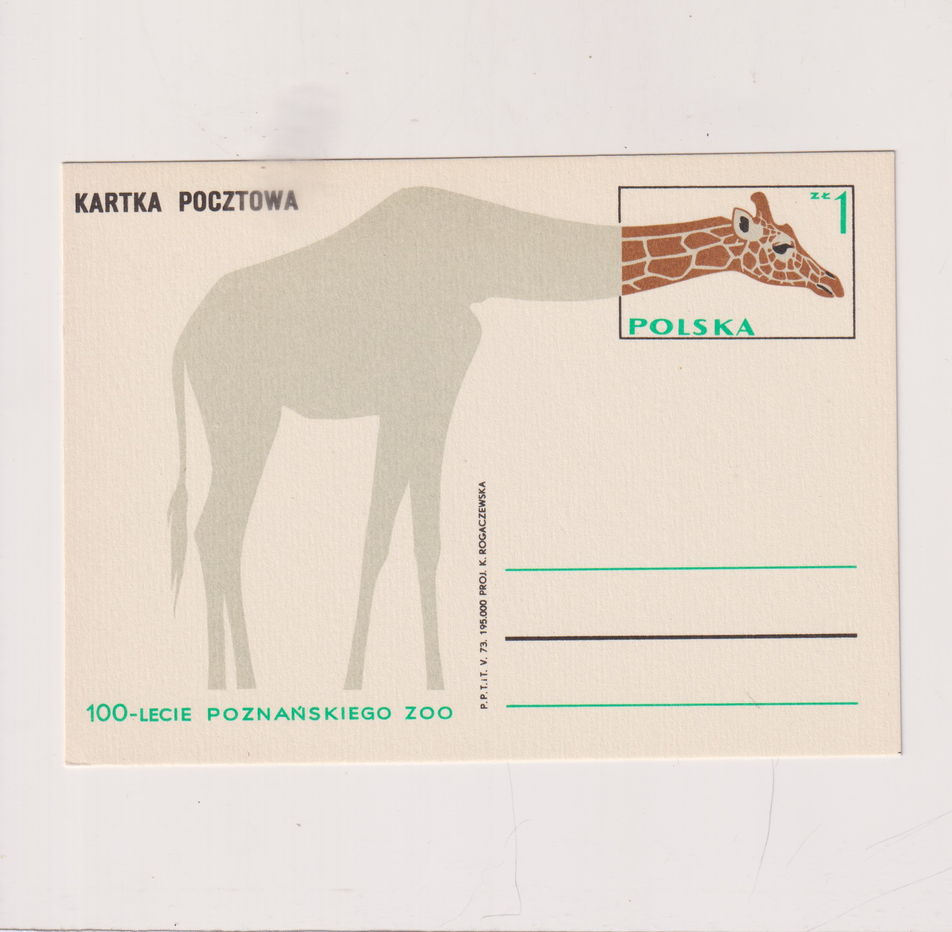 Fi 598 całostka pocztowa Cp 100-lecie Poznańskiego ZOO