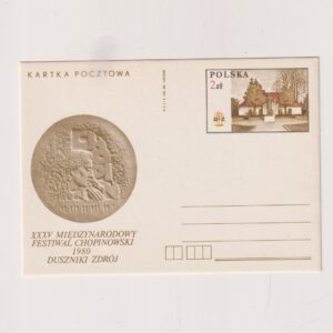 Fi 763 całostka pocztowa Cp XXXV Międzynarodowy Festiwal Chopinowski w Dusznikach