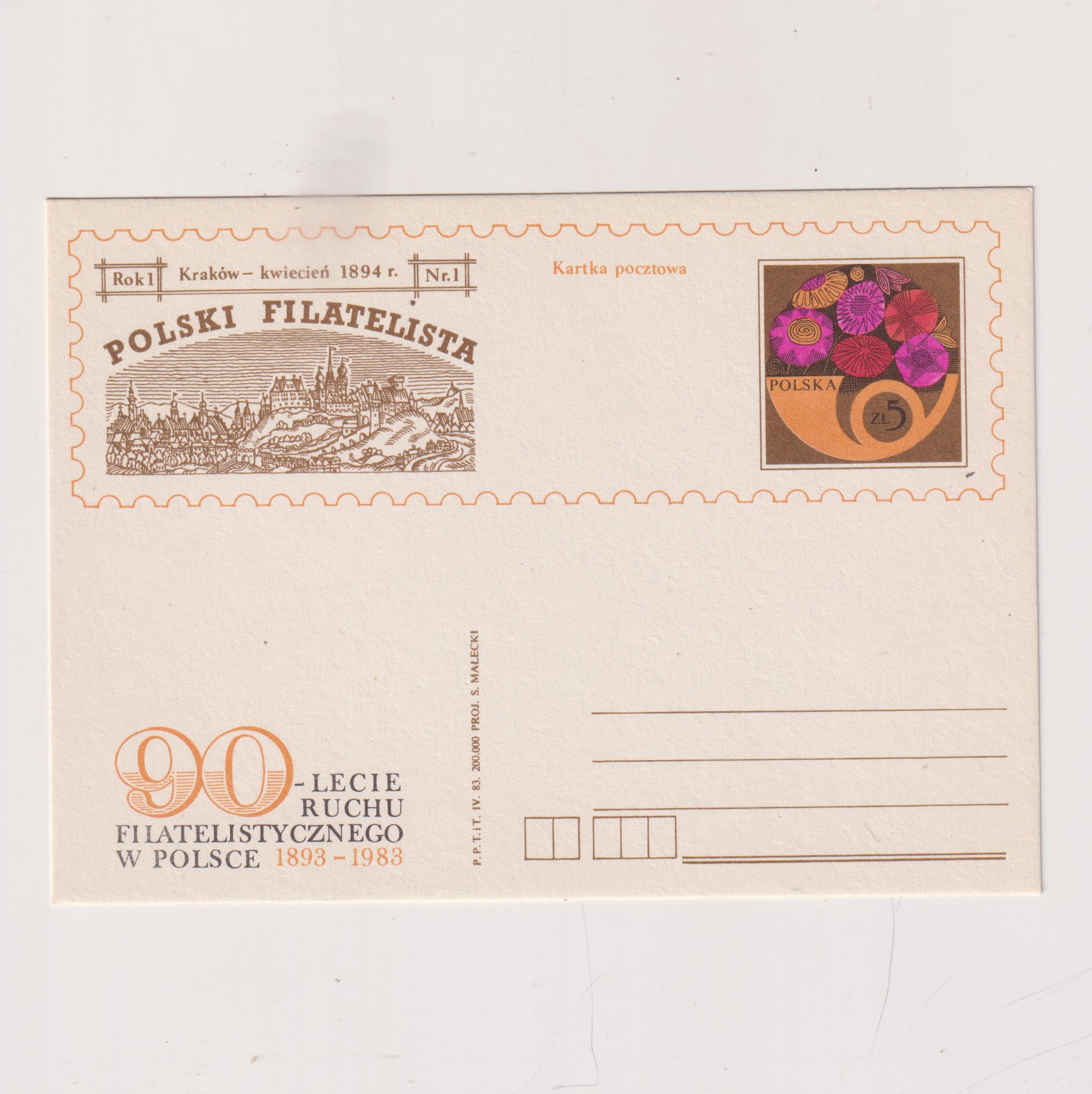 Fi 826 K całostka pocztowa Cp 90 lat ruchu filatelistycznego w Polsce karnet