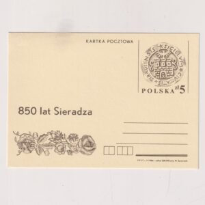 Fi 926 całostka pocztowa Cp 850 lat Sieradza