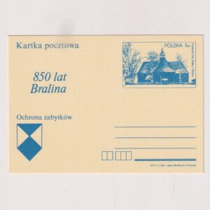 Fi 932 całostka pocztowa Cp 850 lat Bralina