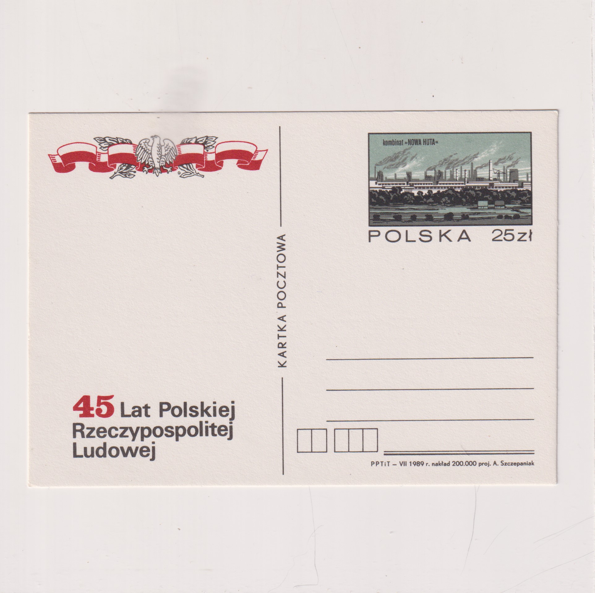 Fi 1004 całostka pocztowa Cp 45 lat PRL