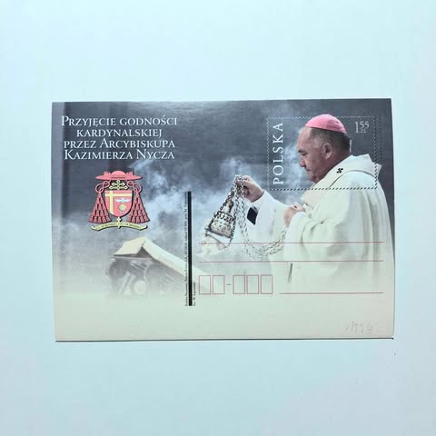 Fi 1554 całostka pocztowa Cp Przyjęcie godności kapłańskich przez Arcybiskupa Kazimierza Nycza