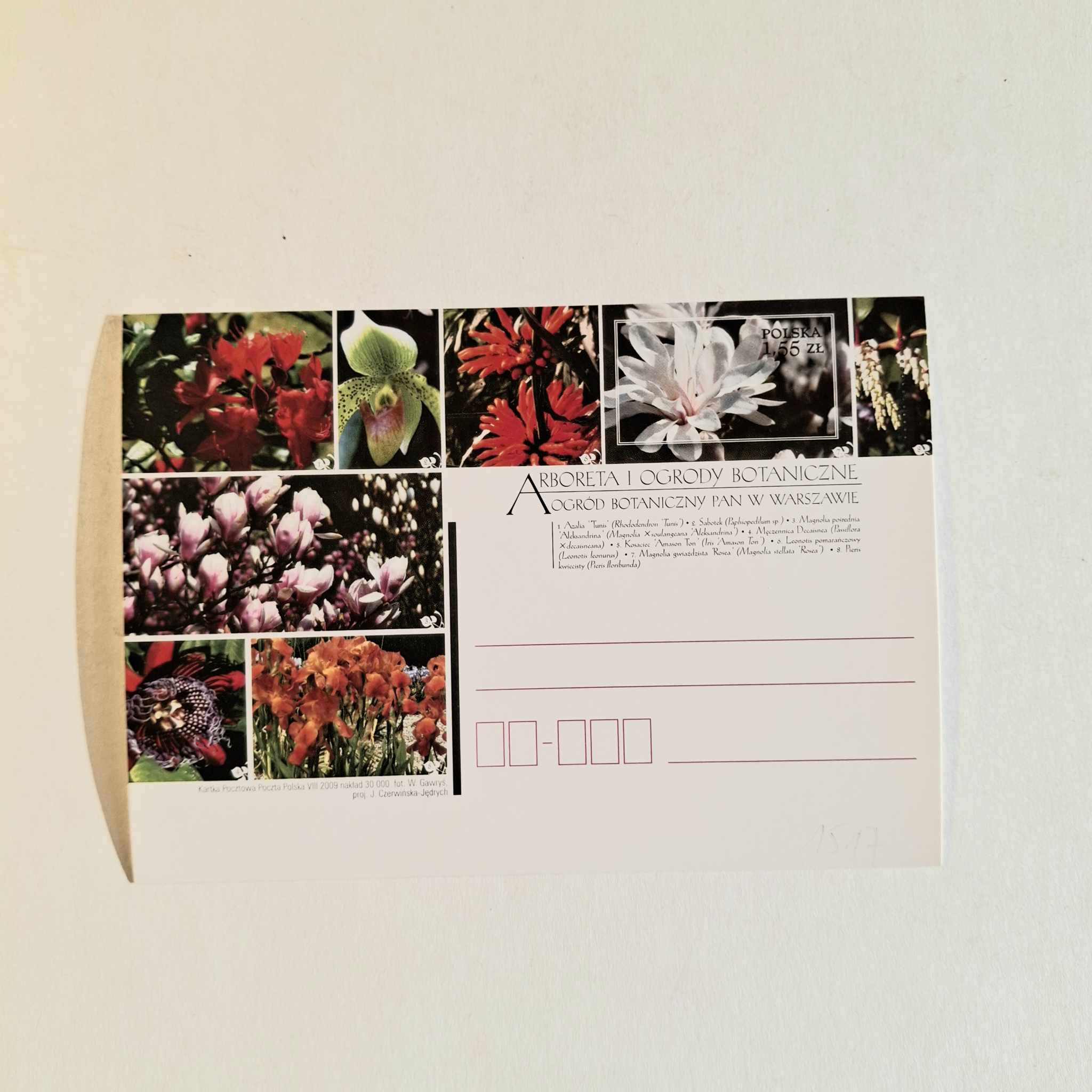 Fi 1517 całostka pocztowa Cp Arboreta i ogrody botaniczne