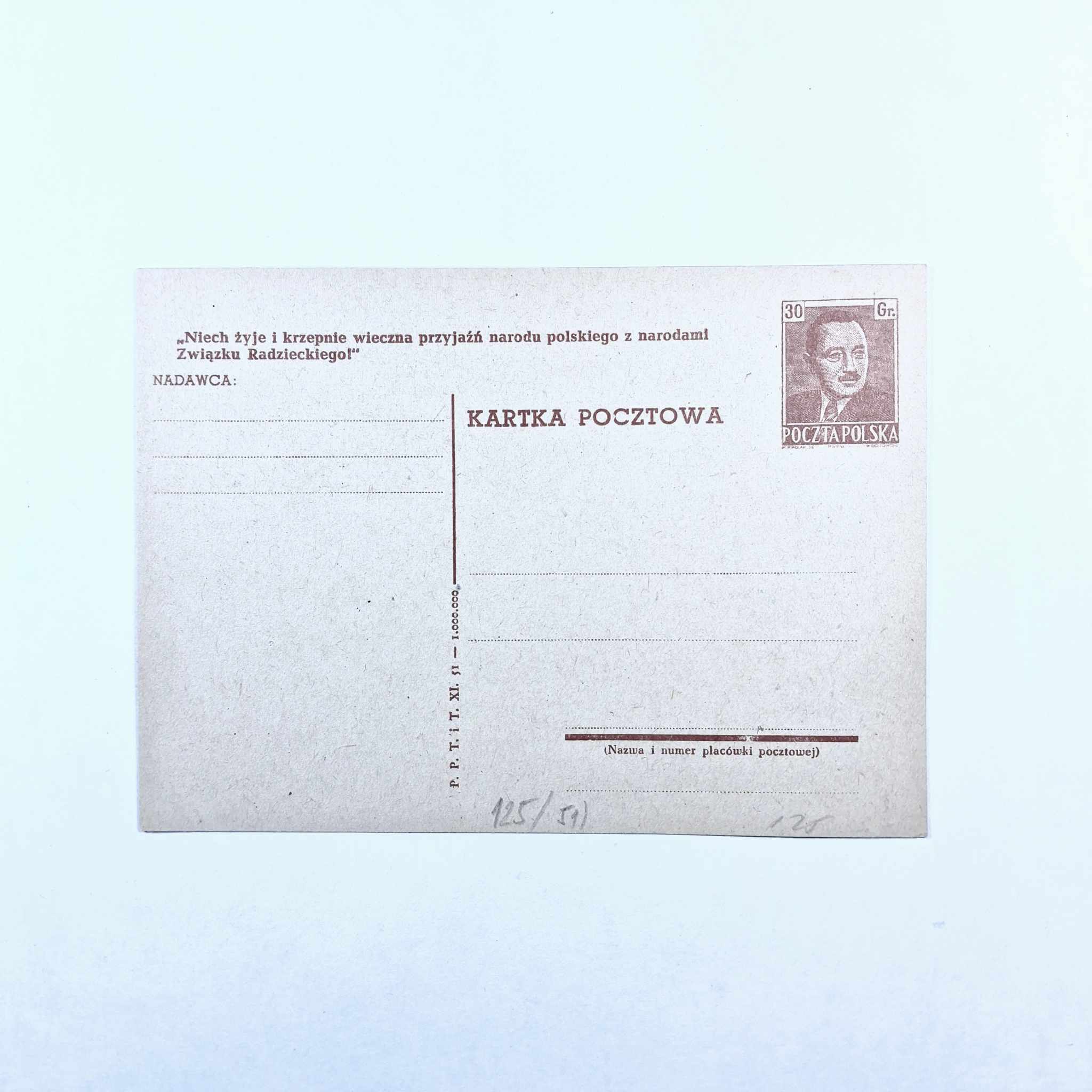 Fi 125 całostka pocztowa Cp Bolesław Bierut syg. XI 51