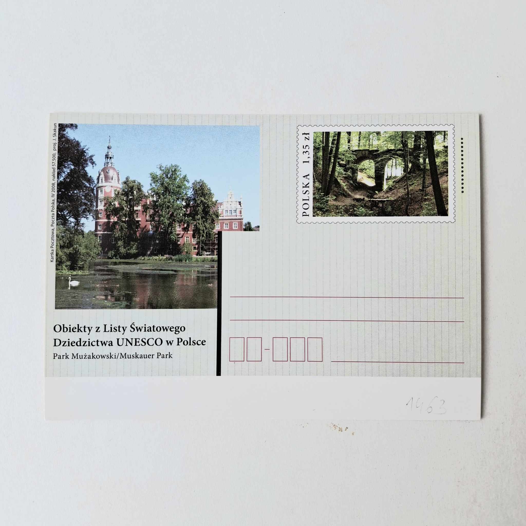 Fi 1463 całostka pocztowa Cp Obiekty z Listy UNESCO