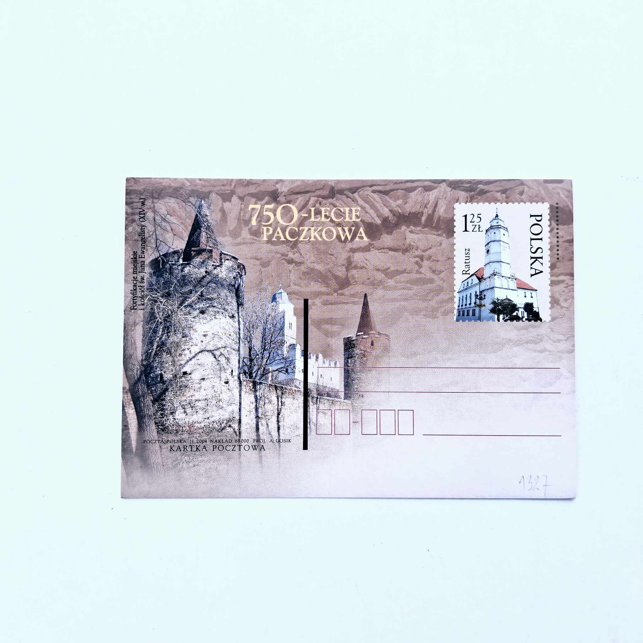 Fi 1327 całostka pocztowa Cp 750-lecie Paczkowa